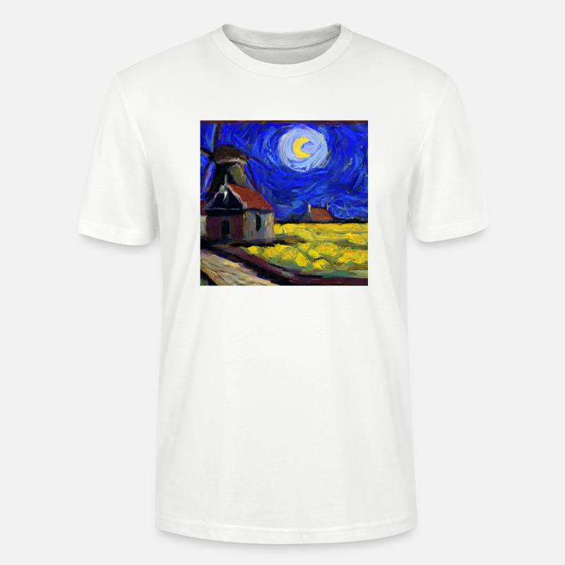 Digitale Kunst eines Van Gough-Gemäldes - Stanley/Stella Unisex Bio-T-Shirt CRAFTER - Weiß