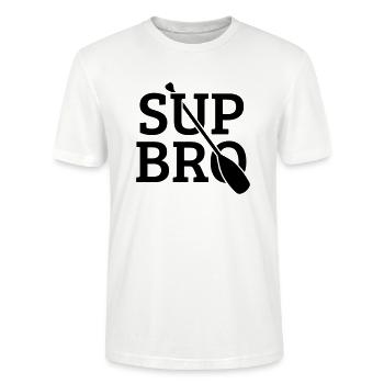 SUP Bro - Stanley/Stella Unisex Bio-T-Shirt CRAFTER - Weiß - Vorne - Alina (178cm) & Michal (187cm)