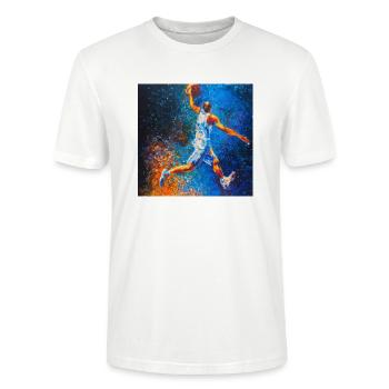 Basketballspieler - Stanley/Stella Unisex Bio-T-Shirt CRAFTER - Weiß - Vorne - Alina (178cm) & Michal (187cm)