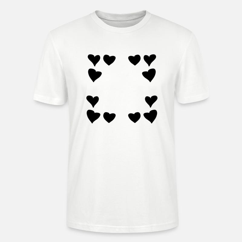 Hearts Pattern Frame Square Heart - Stanley/Stella CRAFTER Unisex Organic T-Shirt - white