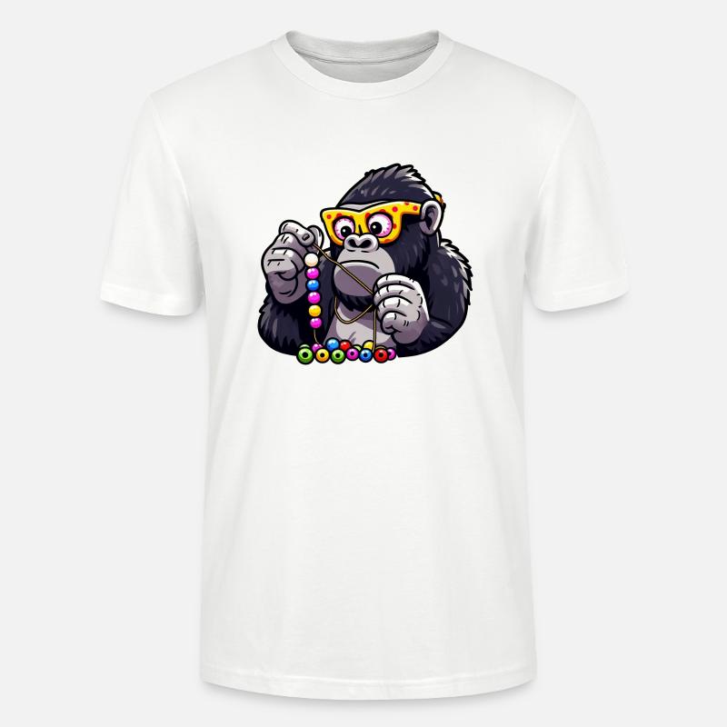 Gorilla-Perlen auffädeln - Stanley/Stella Unisex Bio-T-Shirt CRAFTER - Weiß