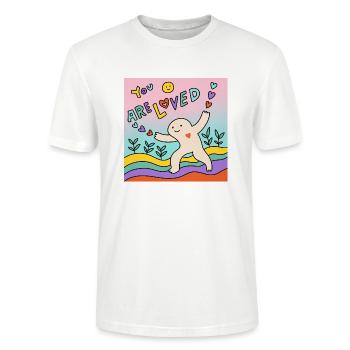 Du wirst geliebt - Stanley/Stella Unisex Bio-T-Shirt CRAFTER - Weiß - Vorne - Alina (178cm) & Michal (187cm)