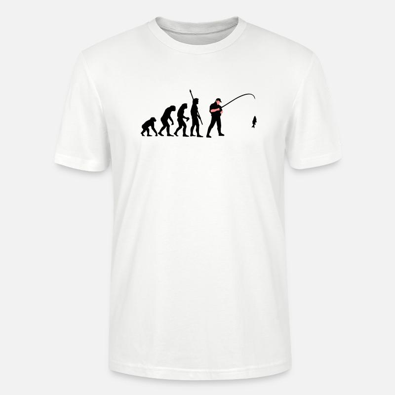 evolution_angler_a_2c_fisch - T-shirt bio CRAFTER Stanley Stella Unisexe - blanc