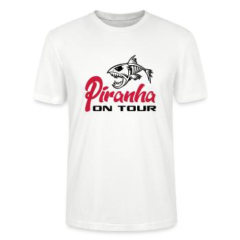 Piranha en tournée - T-shirt bio CRAFTER Stanley Stella Unisexe - blanc - Devant - Alina (178cm) & Michal (187cm)