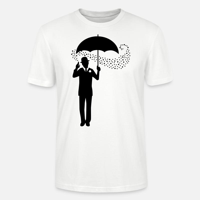 Magicien - Parapluie - Melon - Pantomime - 1C - T-shirt bio CRAFTER Stanley Stella Unisexe - blanc