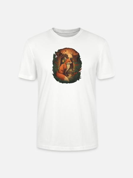 roter fuchs in einem wald - Stanley/Stella Unisex Bio-T-Shirt CRAFTER - Weiß