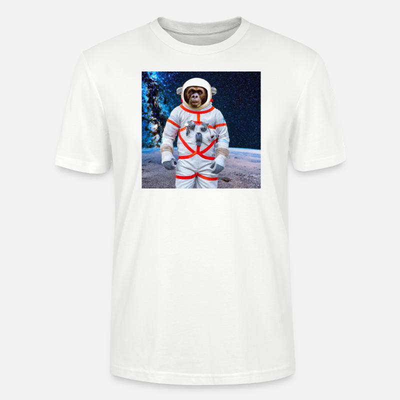 Singe dans l’espace - T-shirt bio CRAFTER Stanley Stella Unisexe - blanc