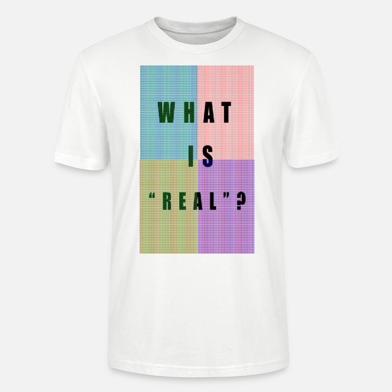 PIXELS "QU'EST-CE QUE REAL?" - T-shirt bio CRAFTER Stanley Stella Unisexe - blanc