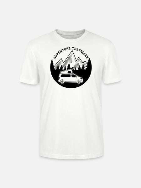 Adventure Traveller Campster Van - Stanley/Stella CRAFTER Unisex Organic T-Shirt - white