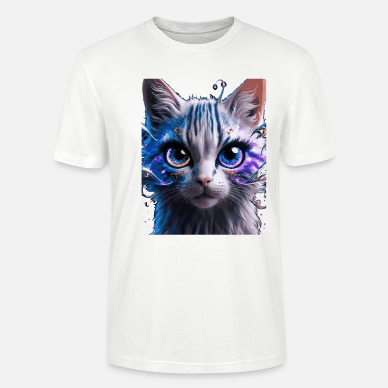 Chat de l’espace - T-shirt bio CRAFTER Stanley Stella Unisexe - blanc