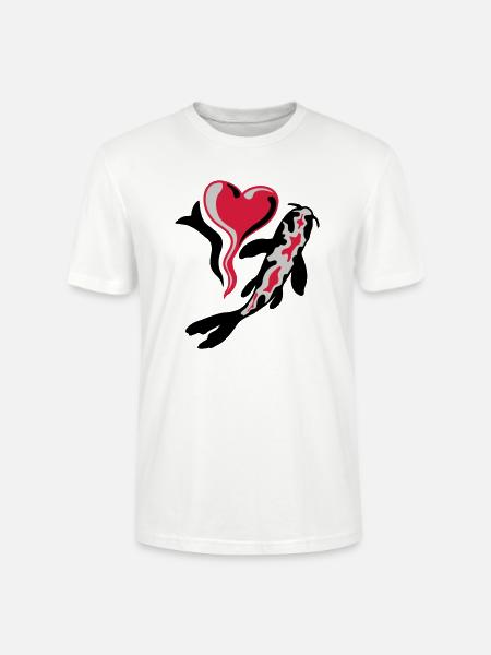I Love Koi Fish - Stanley/Stella CRAFTER Unisex Organic T-Shirt - white