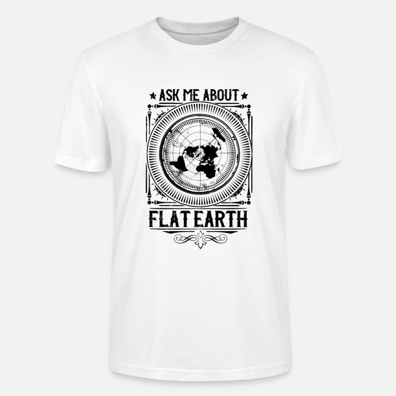 Ask me about #flatearth - Flache Erde - Stanley/Stella Unisex Bio-T-Shirt CRAFTER - Weiß