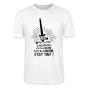 C'est de la merde, c'est tout ! Karadoc - T-shirt bio CRAFTER Stanley Stella Unisexe - blanc - Devant - Alina (178cm) & Michal (187cm)