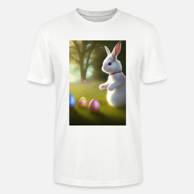 Osterhase mit Oster Eier - Stanley/Stella Unisex Bio-T-Shirt CRAFTER - Weiß