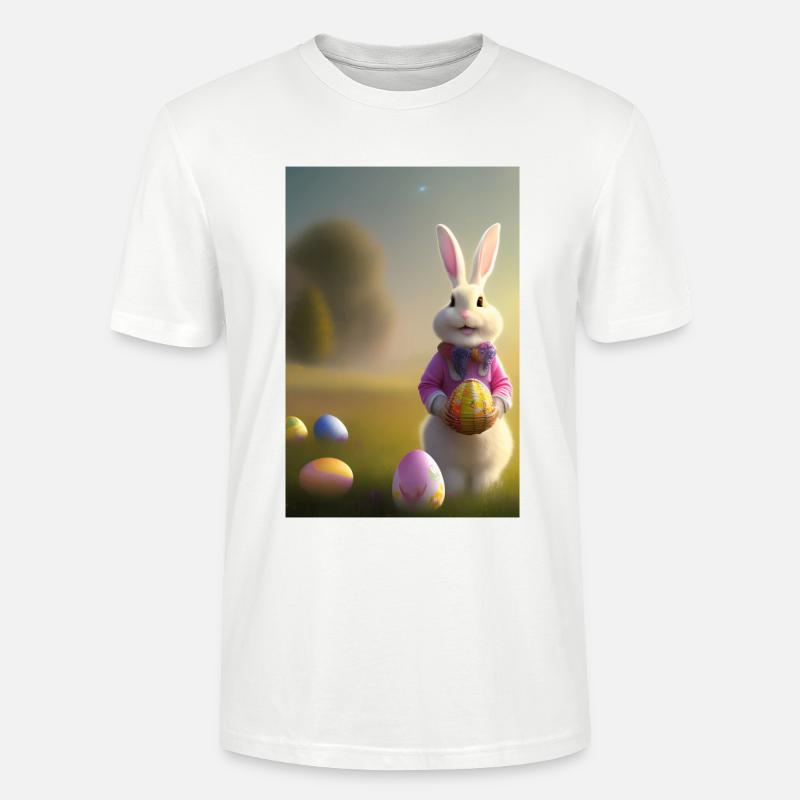 Osterhase mit Oster Eier - Stanley/Stella Unisex Bio-T-Shirt CRAFTER - Weiß