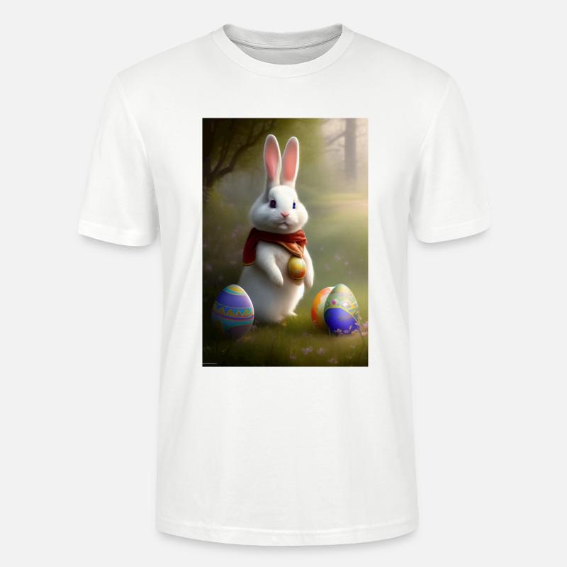 Osterhase mit Oster Eier - Stanley/Stella Unisex Bio-T-Shirt CRAFTER - Weiß