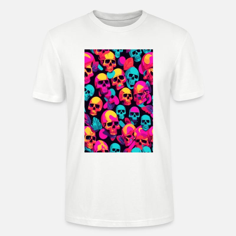 Neon Totenköpfe - Stanley/Stella Unisex Bio-T-Shirt CRAFTER - Weiß