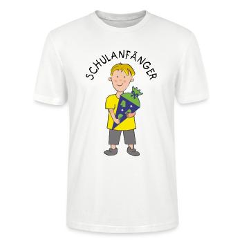School Beginners - Boy with ABC Sugar Cone - Stanley/Stella CRAFTER Unisex Organic T-Shirt - white - Front - Alina (178cm) & Michal (187cm)