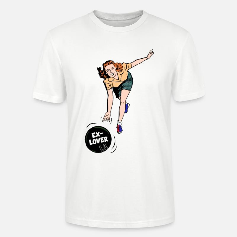 Ex-Lover Bowling – Retro Comic Style - Stanley/Stella Unisex Bio-T-Shirt CRAFTER - Weiß