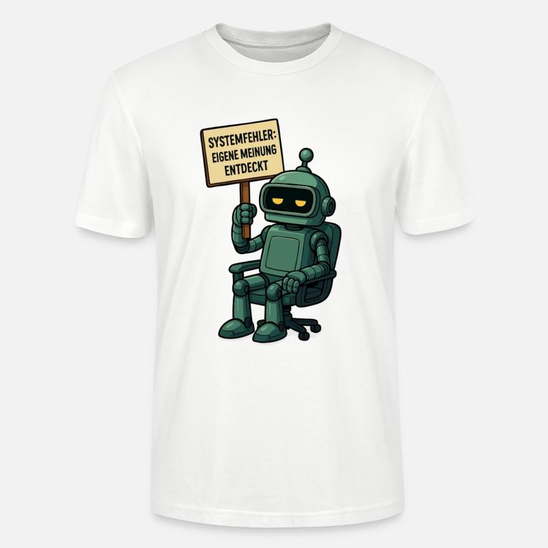 Systemfehler entdeckt – Denk selbst! Roboter - Stanley/Stella Unisex Bio-T-Shirt CRAFTER - Weiß