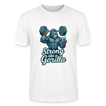 Strong like a gorilla - T-shirt bio CRAFTER Stanley Stella Unisexe - blanc - Devant - Alina (178cm) & Michal (187cm)