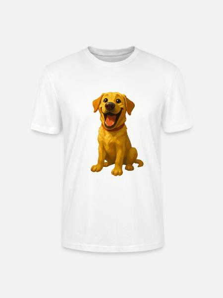 Lachender Labrador – Lustiges Hundemotiv  - Stanley/Stella Unisex Bio-T-Shirt CRAFTER - Weiß