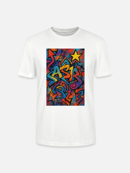 Astr Graffiti Farbexplosion - Stanley/Stella Unisex Bio-T-Shirt CRAFTER - Weiß