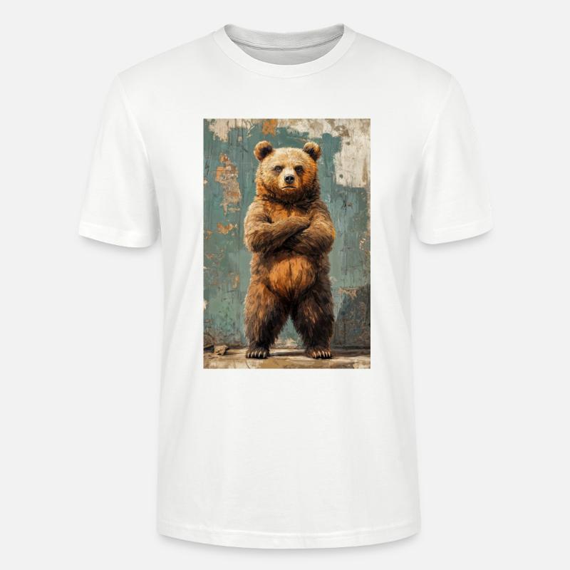 Illustration eines Bären - Stanley/Stella Unisex Bio-T-Shirt CRAFTER - Weiß