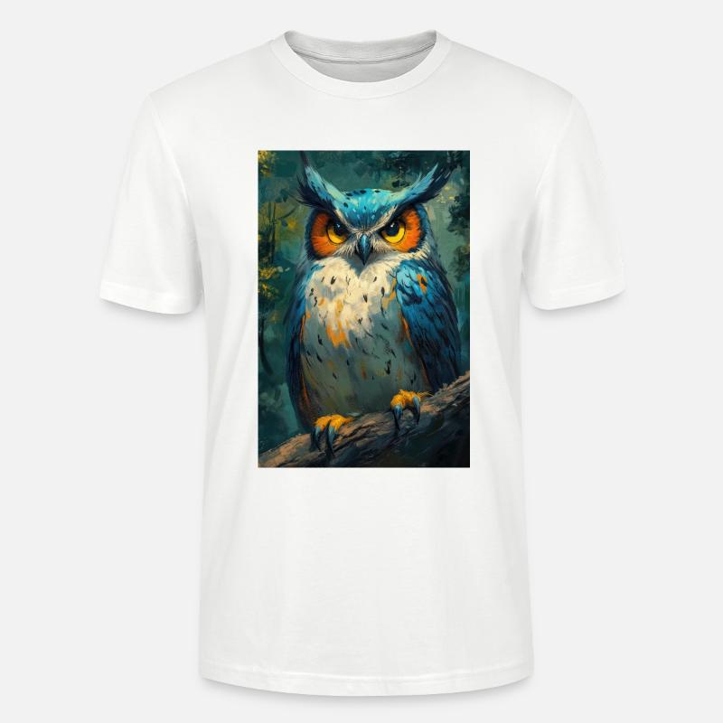 Illustration einer Eule - Stanley/Stella Unisex Bio-T-Shirt CRAFTER - Weiß