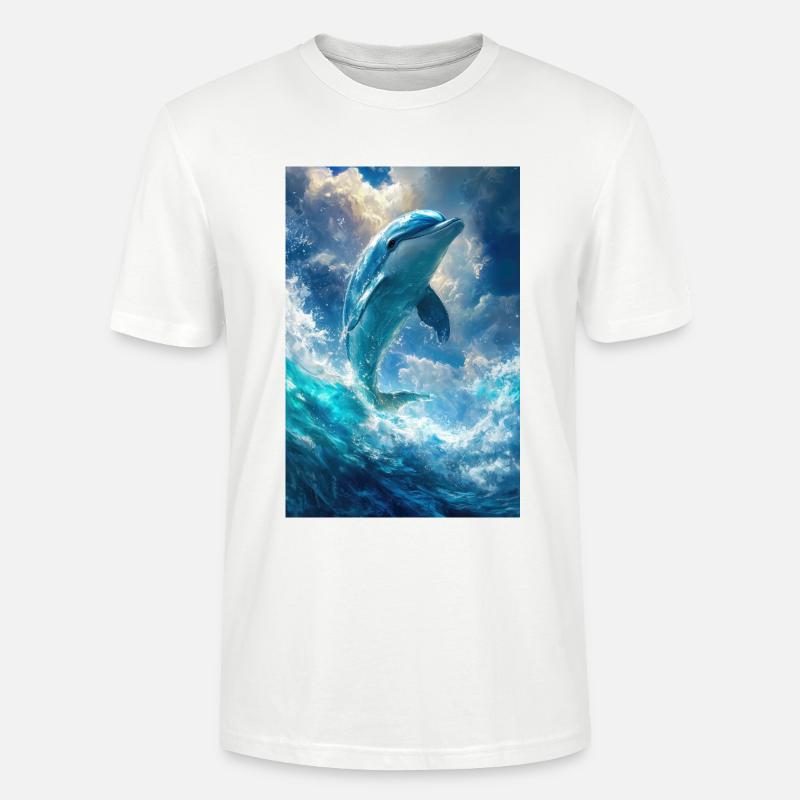 Illustration eines Delfins - Stanley/Stella Unisex Bio-T-Shirt CRAFTER - Weiß