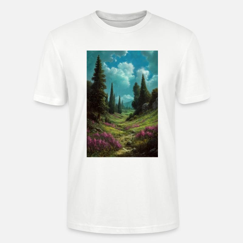 Illustration einer Naturlandschaft - Stanley/Stella Unisex Bio-T-Shirt CRAFTER - Weiß