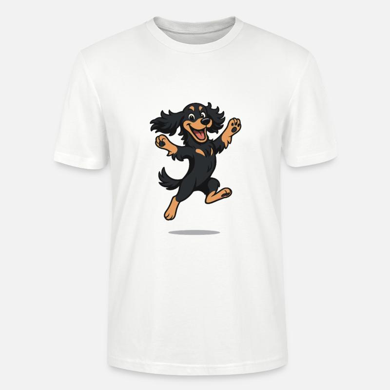 Hüpfender Cartoon Cocker Spaniel - Stanley/Stella Unisex Bio-T-Shirt CRAFTER - Weiß