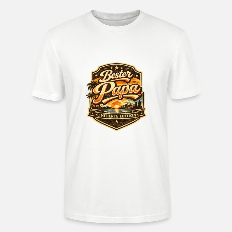 Bester Papa Limitierte Edition - Stanley/Stella Unisex Bio-T-Shirt CRAFTER - Weiß