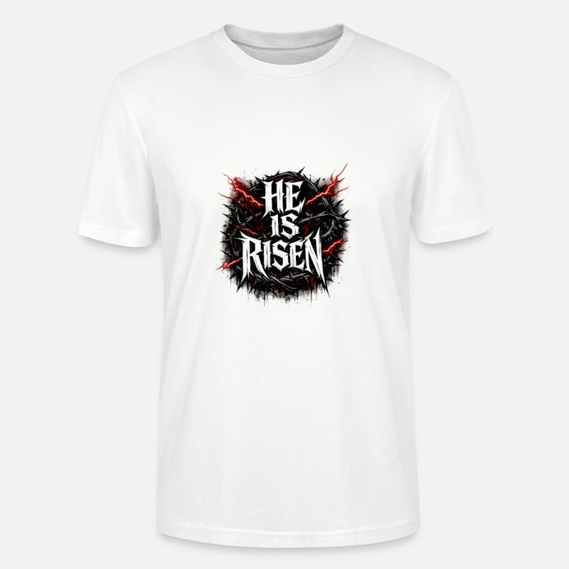 he is risen  - Stanley/Stella Unisex Bio-T-Shirt CRAFTER - Weiß