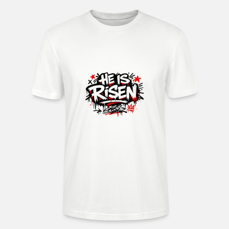 Il est Risen Graffiti Easter - T-shirt bio CRAFTER Stanley Stella Unisexe - blanc