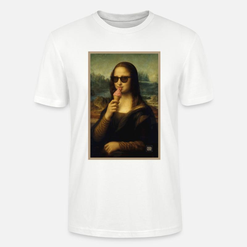 Mona Lisa leckt Eiscreme - Stanley/Stella Unisex Bio-T-Shirt CRAFTER - Weiß