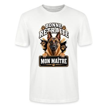 Bonne retraite mon maître - T-shirt bio CRAFTER Stanley Stella Unisexe - blanc - Devant - Alina (178cm) & Michal (187cm)