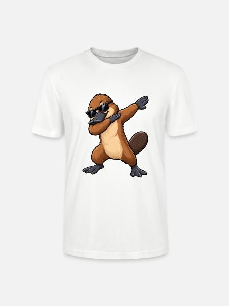 Dabbing Schnabeltier im Comic Stil - Stanley/Stella Unisex Bio-T-Shirt CRAFTER - Weiß