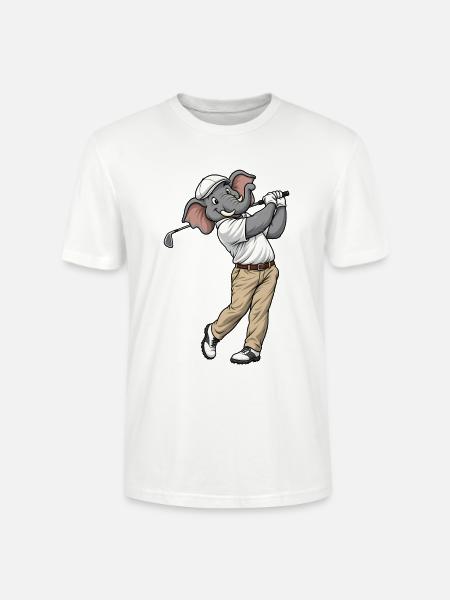 Elefant beim Golf - Stanley/Stella Unisex Bio-T-Shirt CRAFTER - Weiß