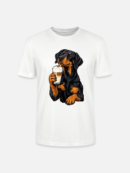 Beauceron mit Latte Macchiato - Stanley/Stella Unisex Bio-T-Shirt CRAFTER - Weiß