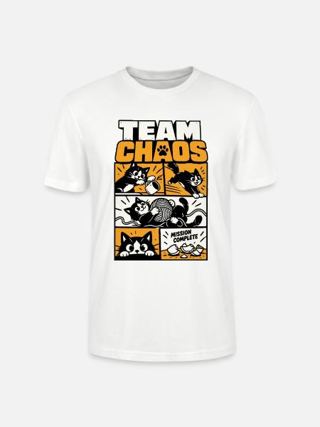 Team Chaos – Katzen Comic - Stanley/Stella Unisex Bio-T-Shirt CRAFTER - Weiß