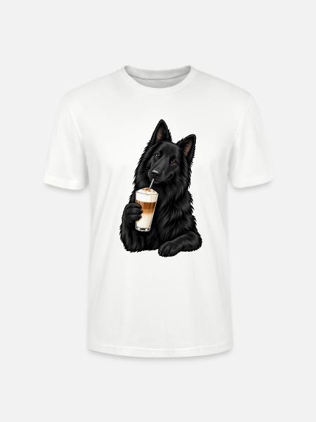 Groenendael mit Latte Macchiato - Stanley/Stella Unisex Bio-T-Shirt CRAFTER - Weiß