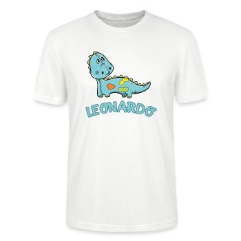 enfant drôle de dinosaure Leonardo Cadeau d'anniversaire - T-shirt bio CRAFTER Stanley Stella Unisexe - blanc - Devant - Alina (178cm) & Michal (187cm)