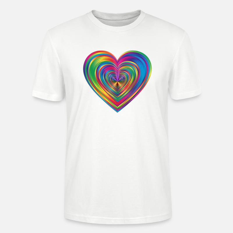 Regenbogen herz - Stanley/Stella Unisex Bio-T-Shirt CRAFTER - Weiß