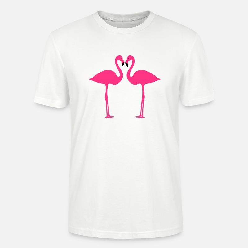 Flamingos 2farbig - Stanley/Stella Unisex Bio-T-Shirt CRAFTER - Weiß