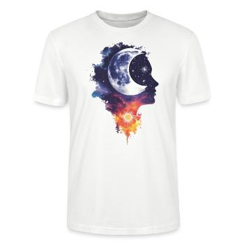 Ethereal Bliss - Stanley/Stella CRAFTER Unisex Organic T-Shirt - white - Front - Alina (178cm) & Michal (187cm)