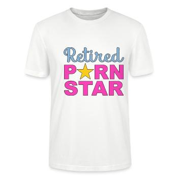 Retired Porn Star - Stanley/Stella Unisex Bio-T-Shirt CRAFTER - Weiß - Vorne - Alina (178cm) & Michal (187cm)