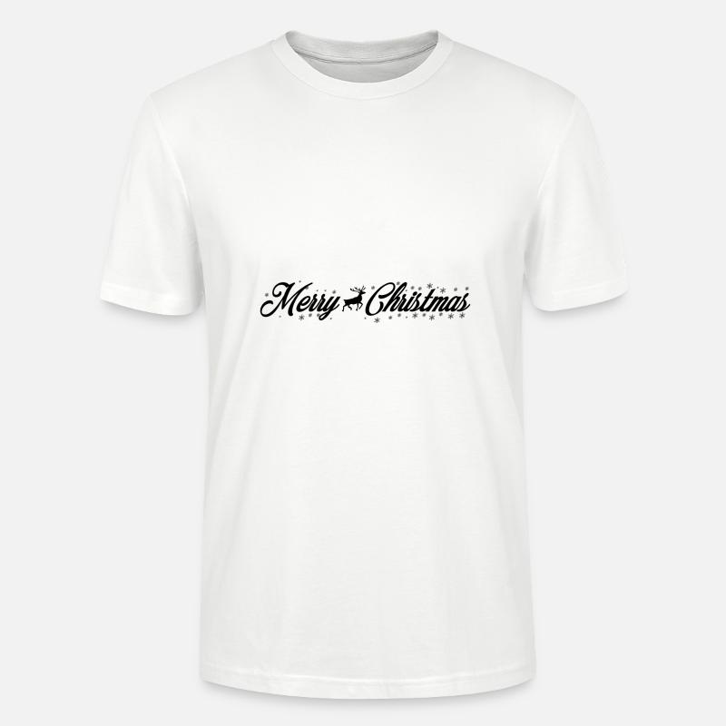 Merry Christmas, Weihnachtspulli, Geschenkidee - Stanley/Stella Unisex Bio-T-Shirt CRAFTER - Weiß