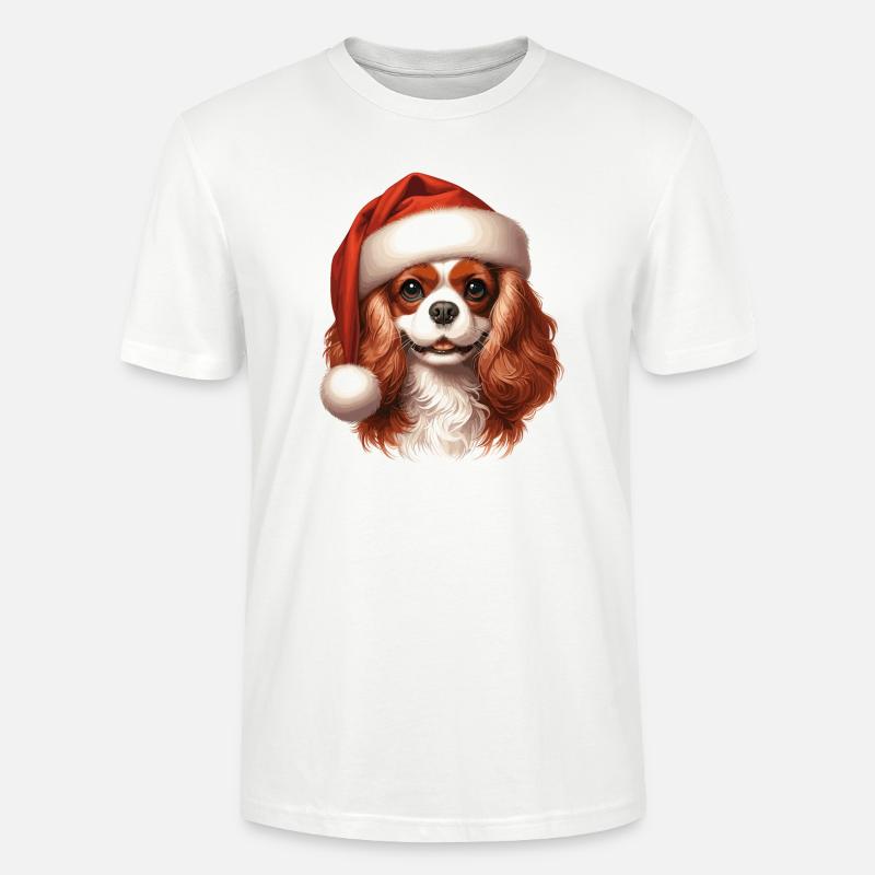 Weihnachts-Cavalier König Charles Spaniel - Stanley/Stella Unisex Bio-T-Shirt CRAFTER - Weiß