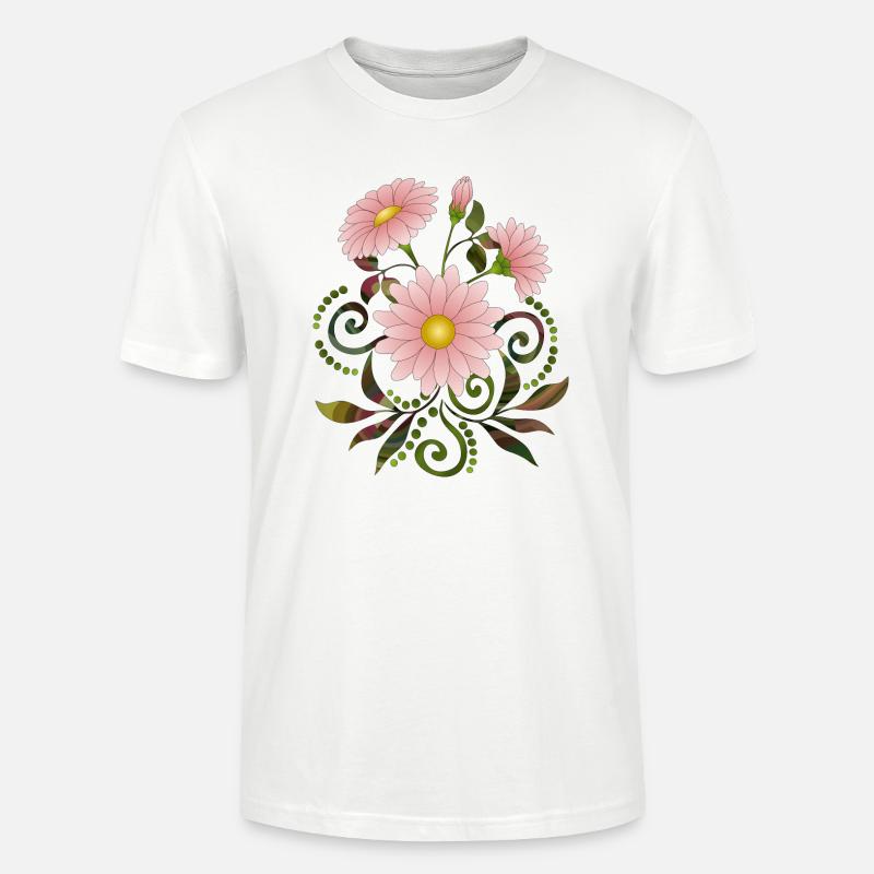 Flowers - Stanley/Stella CRAFTER Unisex Organic T-Shirt - white